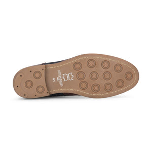 Teddy - Men's Brown Leather Navy Tweed Oxford Shoes-TruClothing