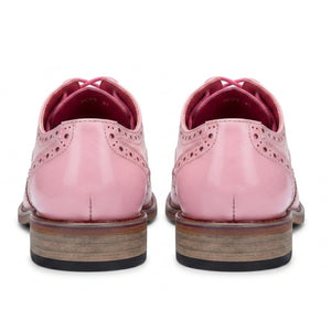 Wolf - Men's Pink Floral Wingtip Brogues Dress Shoes