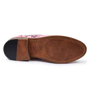 Wolf - Men's Pink Floral Wingtip Brogues Dress Shoes