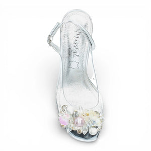 Marlene 12 - Women’s Clear Silver Block Heel Sandals