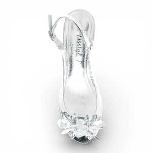 Mily 22 - Sandali con tacco a infilare donna trasparente argento chiaro