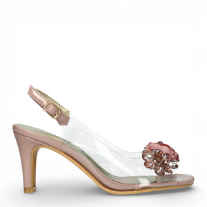 Mira 05 - Sandales à talons femme rose clair transparent à enfiler
