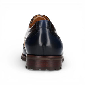 Antonin 01 - Men's Blue Brown Leather Oxford Shoes