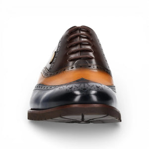 Antonin 01 - Men's Blue Brown Leather Oxford Shoes