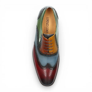 Antonin 01 - Men's Black Burgundy Leather Oxford Shoes