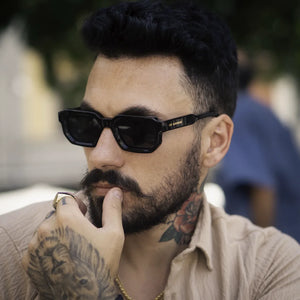 Malta - Bold Geometric Frame Rectangle Polarized Sunglasses-TruClothing