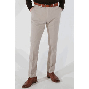 Mayfair - Men's Beige Birdseye Formal Trousers-TruClothing