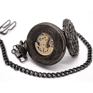 Mechanical Skeleton Antique Brass Vintage Pocket Watch-TruClothing