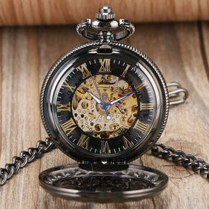 Mechanical Skeleton Antique Brass Vintage Pocket Watch-TruClothing