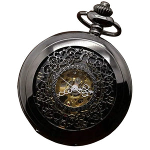 Mechanical Skeleton Half Hunter Antique Brass Pocket Watch-TruClothing
