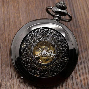 Mechanical Skeleton Half Hunter Antique Brass Pocket Watch-TruClothing