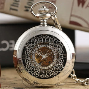 Mechanical Skeleton Half Hunter Antique Brass Pocket Watch-TruClothing