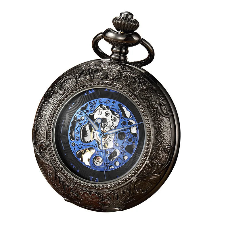Mechanical Skeleton Half Hunter Vintage Pocket Watch-TruClothing