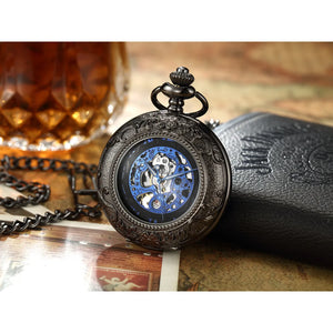 Mechanical Skeleton Half Hunter Vintage Pocket Watch-TruClothing