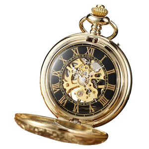 Mechanical Skeleton Half Hunter Vintage Pocket Watch-TruClothing