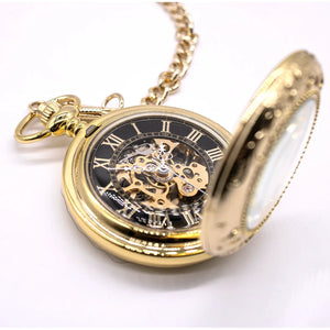 Mechanical Skeleton Half Hunter Vintage Pocket Watch-TruClothing
