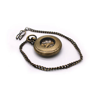 Mechanical Skeleton Open Face Antique Pocket Watch-TruClothing
