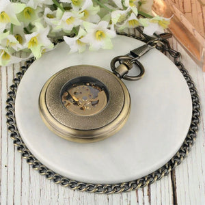 Mechanical Skeleton Open Face Antique Pocket Watch-TruClothing