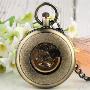 Mechanical Skeleton Open Face Antique Pocket Watch-TruClothing