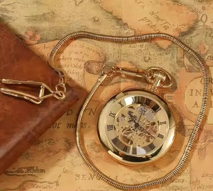 Mechanical Skeleton Open Face Pocket Watch-TruClothing