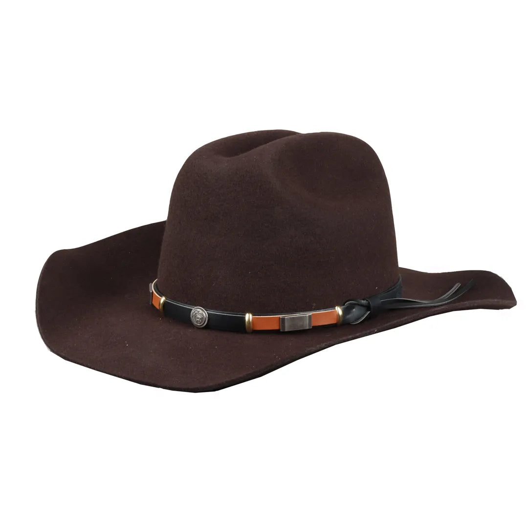 Cappello da cowboy a tesa larga in feltro di lana 100% da uomo