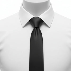 Men's Black Classic Formal Satin Tie-TruClothing