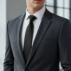 Men's Black Classic Formal Satin Tie-TruClothing