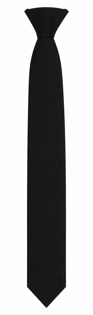 Men's Black Clip-On Textured Pre-Tied Necktie
