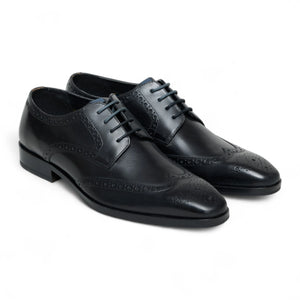Men’s Black Leather Classic Formal Lace-Up Brogue Shoes