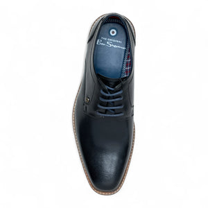 Men's Black Leather Polished Plain Formal Derby Shoes