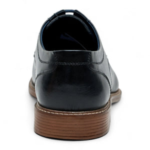 Men's Black Leather Polished Plain Formal Derby Shoes
