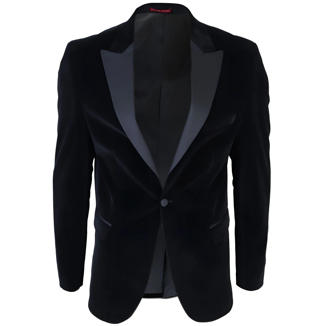 Men's Black Velvet Tuxedo Blazer Wedding Prom | TruClothing