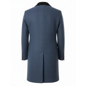 Men's 3/4 Long Overcoat Jacket Herringbone Tweed Coat Peaky Blinders-TruClothing