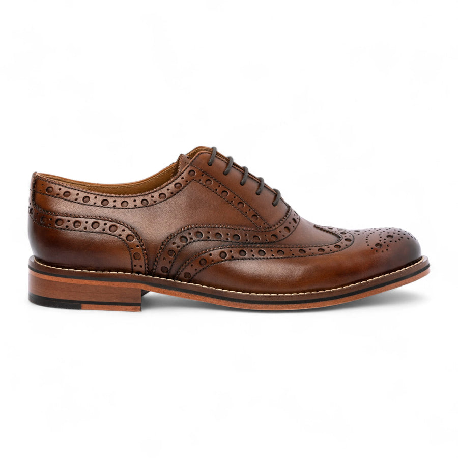 Men’s Brown Leather Wingtip Brogue Oxford Shoes