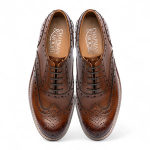 Men’s Brown Leather Wingtip Brogue Oxford Shoes