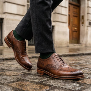 Men’s Brown Leather Wingtip Brogue Oxford Shoes