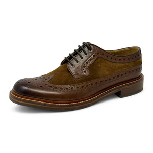 Men's Brown Suede Leather Brogues Shoes