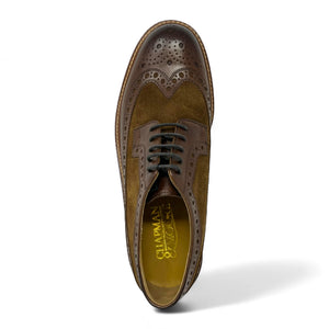 Men's Brown Suede Leather Brogues Shoes