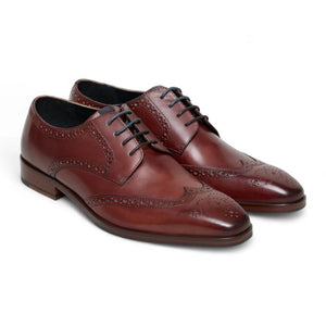Men’s Burgundy Leather Classic Formal Lace-Up Brogue Shoes