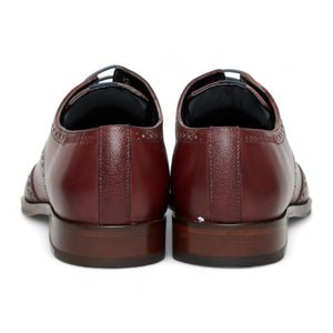 Men’s Burgundy Leather Classic Formal Lace-Up Brogue Shoes