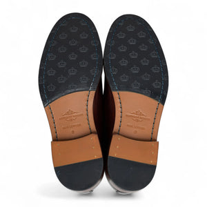 Botines Balmoral con puntera de hombre piel burdeos