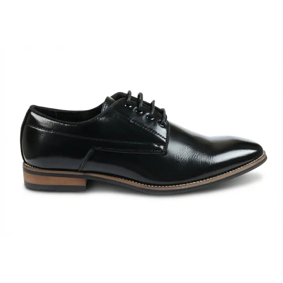 Men’s Classic Plain Toe Lace-Up Derby Shoes-TruClothing