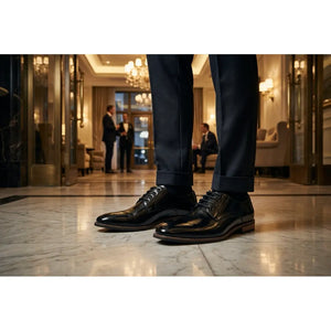 Men’s Classic Plain Toe Lace-Up Derby Shoes-TruClothing