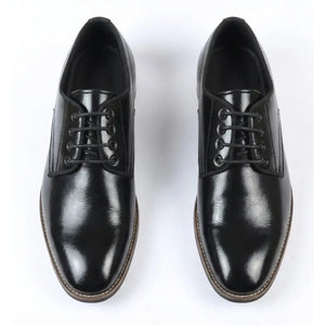 Men’s Classic Plain Toe Lace-Up Derby Shoes-TruClothing