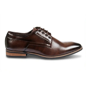 Men’s Classic Plain Toe Lace-Up Derby Shoes-TruClothing