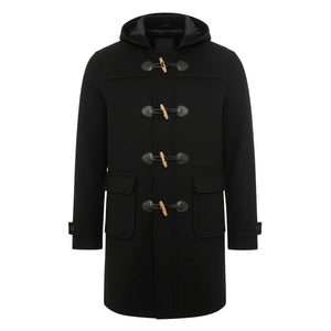Men's Classic Toggle Fastener Hooded Duffle Coat-TruClothing