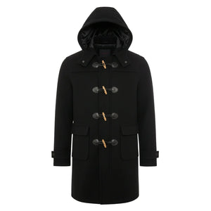 Men's Classic Toggle Fastener Hooded Duffle Coat-TruClothing