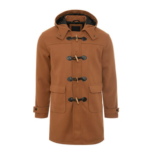 Men's Classic Toggle Fastener Hooded Duffle Coat-TruClothing