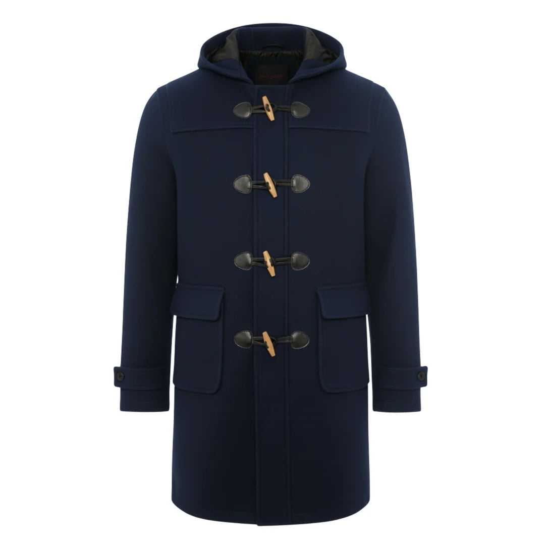 Men's Classic Toggle Fastener Hooded Duffle Coat-TruClothing