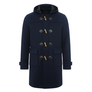 Men's Classic Toggle Fastener Hooded Duffle Coat-TruClothing